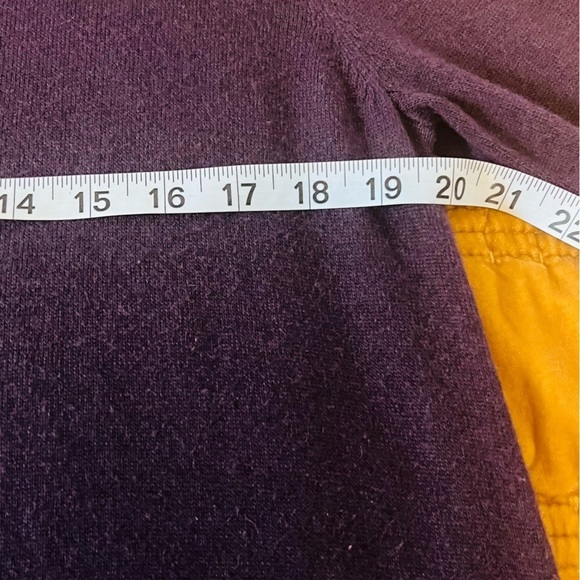 Boden Velvet Trimmed Plum Purple Scoop Neck Dress Size‎ 14 Cashmere Angora Blend - Picture 9 of 10